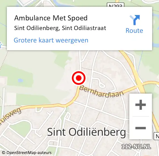 Locatie op kaart van de 112 melding: Ambulance Met Spoed Naar Sint Odilienberg, Sint Odiliastraat op 24 december 2016 17:35