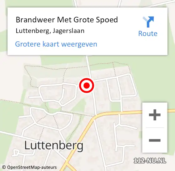 Locatie op kaart van de 112 melding: Brandweer Met Grote Spoed Naar Luttenberg, Jagerslaan op 24 december 2016 18:19