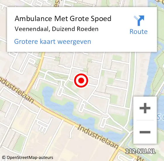 Locatie op kaart van de 112 melding: Ambulance Met Grote Spoed Naar Veenendaal, Duizend Roeden op 24 december 2016 18:32