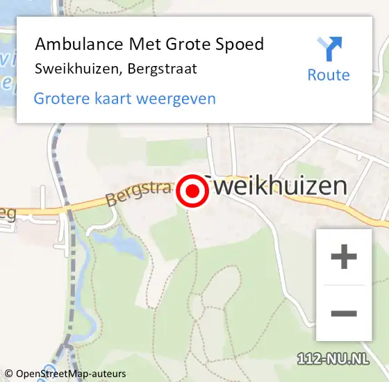 Locatie op kaart van de 112 melding: Ambulance Met Grote Spoed Naar Sweikhuizen, Bergstraat op 5 januari 2014 17:55