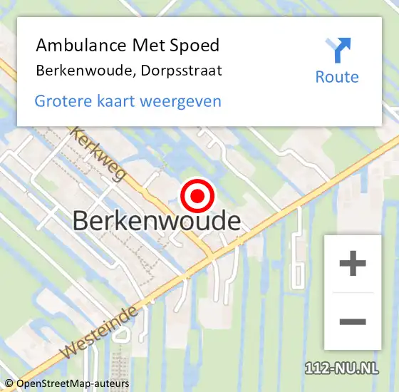 Locatie op kaart van de 112 melding: Ambulance Met Spoed Naar Berkenwoude, Dorpsstraat op 24 december 2016 21:42