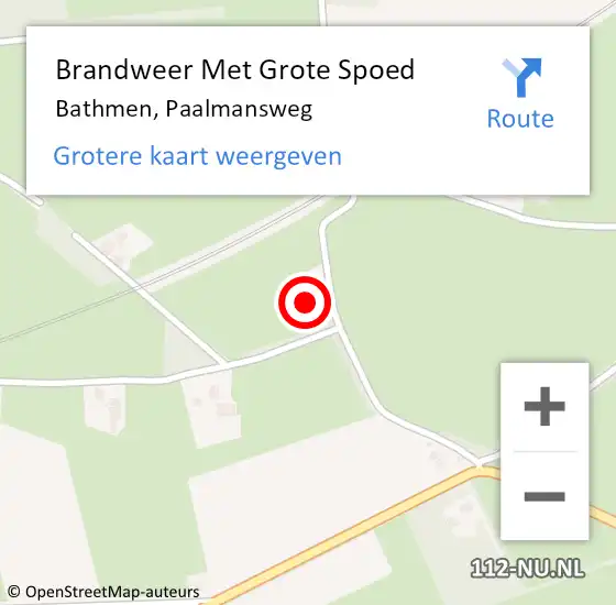 Locatie op kaart van de 112 melding: Brandweer Met Grote Spoed Naar Bathmen, Paalmansweg op 24 december 2016 22:58