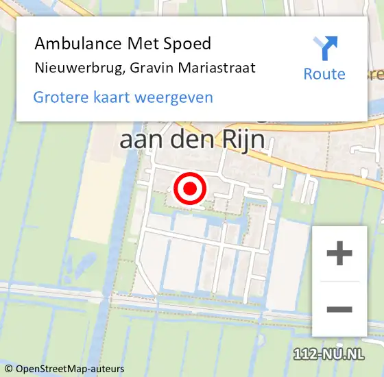 Locatie op kaart van de 112 melding: Ambulance Met Spoed Naar Nieuwerbrug, Gravin Mariastraat op 24 december 2016 23:12