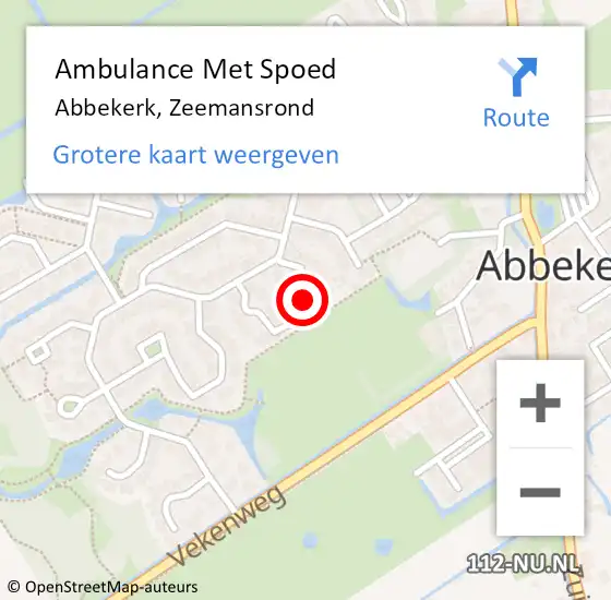 Locatie op kaart van de 112 melding: Ambulance Met Spoed Naar Abbekerk, Zeemansrond op 24 december 2016 23:25