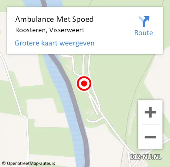 Locatie op kaart van de 112 melding: Ambulance Met Spoed Naar Roosteren, Visserweert op 25 december 2016 01:20