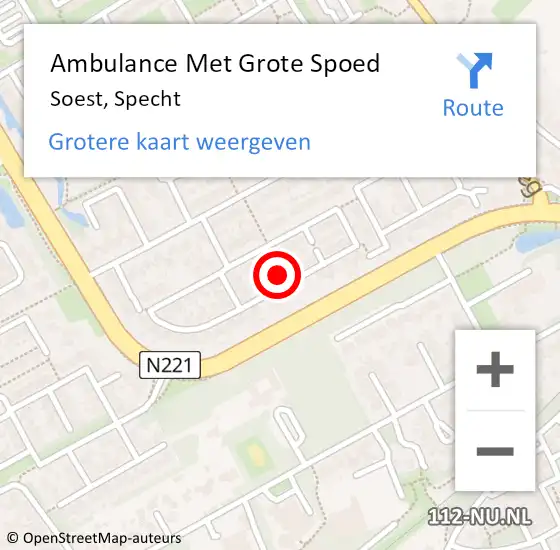 Locatie op kaart van de 112 melding: Ambulance Met Grote Spoed Naar Soest, Specht op 25 december 2016 01:42