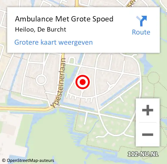 Locatie op kaart van de 112 melding: Ambulance Met Grote Spoed Naar Heiloo, De Burcht op 25 december 2016 05:07