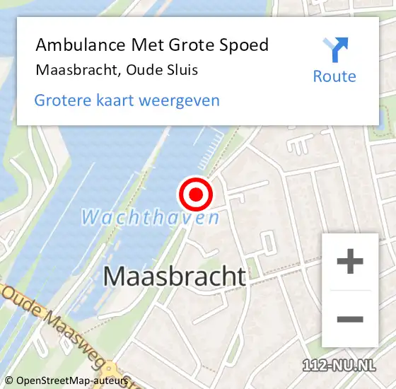 Locatie op kaart van de 112 melding: Ambulance Met Grote Spoed Naar Maasbracht, Oude Sluis op 25 december 2016 06:11