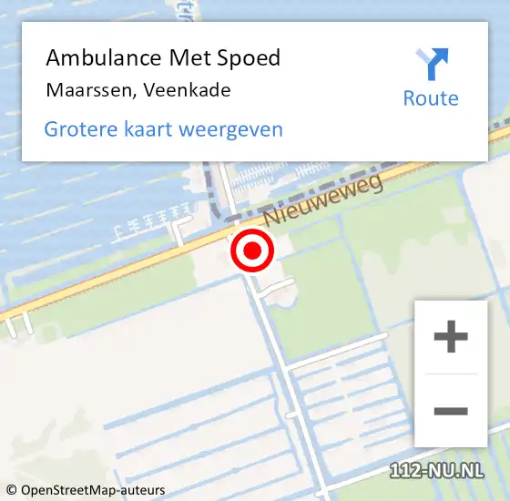 Locatie op kaart van de 112 melding: Ambulance Met Spoed Naar Maarssen, Veenkade op 25 december 2016 07:01