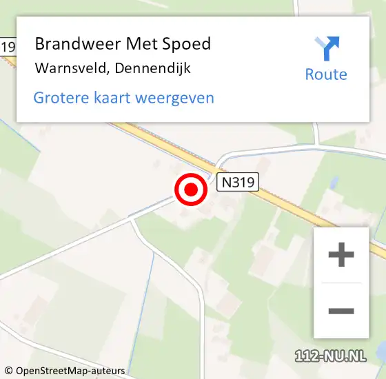 Locatie op kaart van de 112 melding: Brandweer Met Spoed Naar Warnsveld, Dennendijk op 25 december 2016 07:17