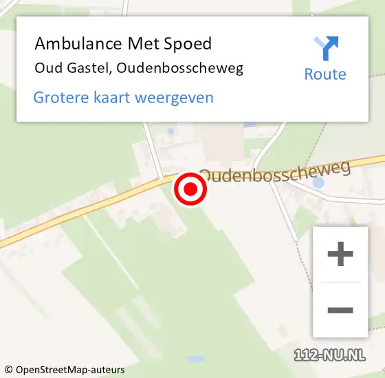 Locatie op kaart van de 112 melding: Ambulance Met Spoed Naar Oud Gastel, Oudenbosscheweg op 25 december 2016 08:40