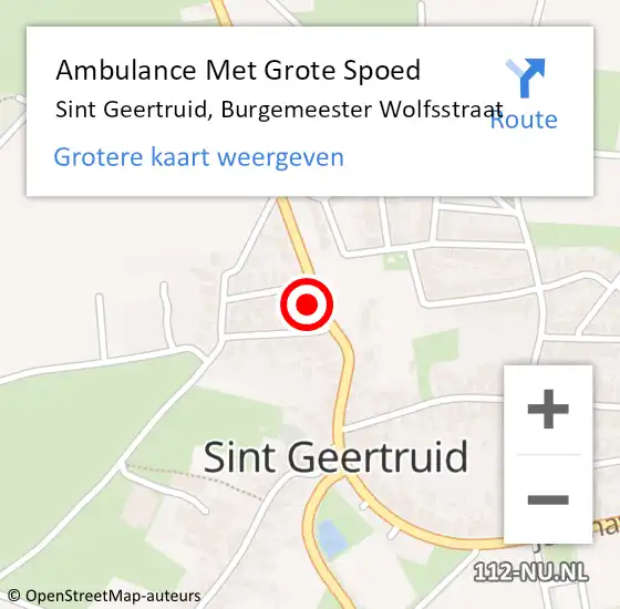 Locatie op kaart van de 112 melding: Ambulance Met Grote Spoed Naar Sint Geertruid, Burgemeester Wolfsstraat op 5 januari 2014 18:54