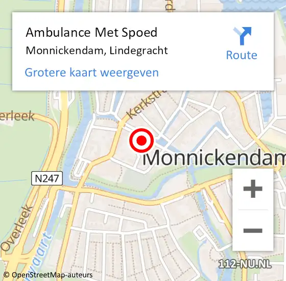 Locatie op kaart van de 112 melding: Ambulance Met Spoed Naar Monnickendam, Lindegracht op 25 december 2016 09:27