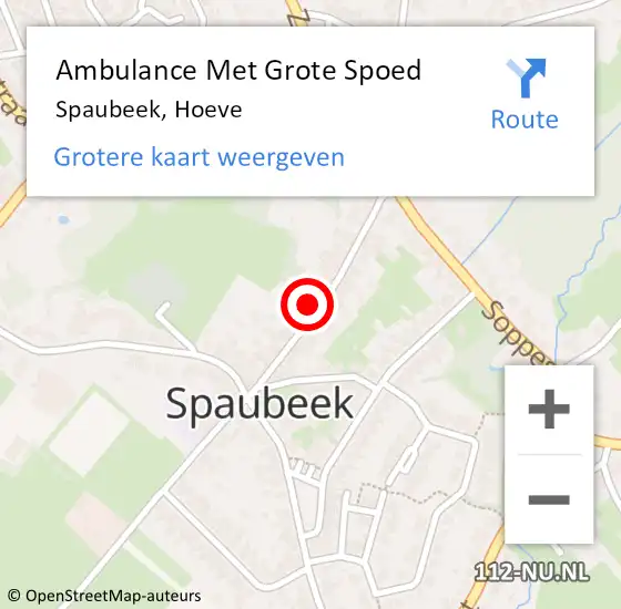 Locatie op kaart van de 112 melding: Ambulance Met Grote Spoed Naar Spaubeek, Hoeve op 5 januari 2014 19:05