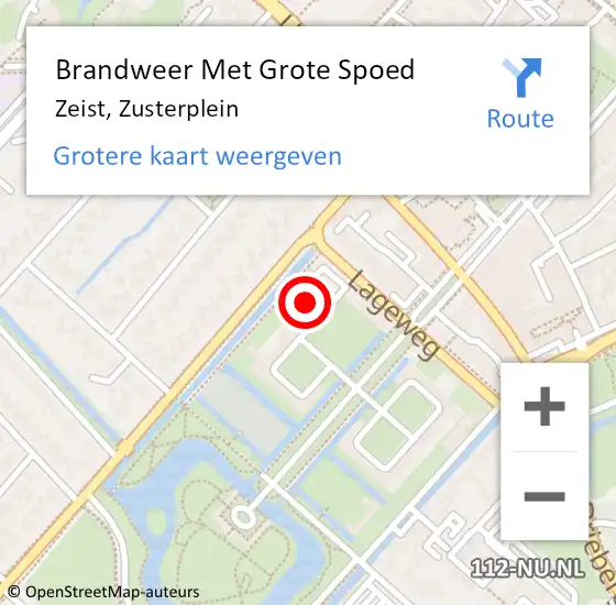 Locatie op kaart van de 112 melding: Brandweer Met Grote Spoed Naar Zeist, Zusterplein op 25 december 2016 11:29