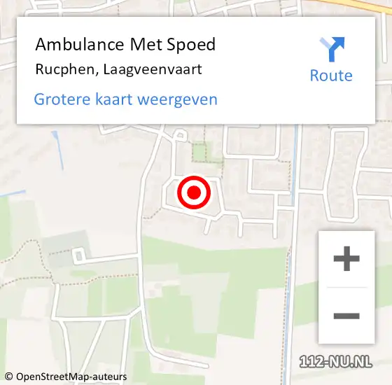 Locatie op kaart van de 112 melding: Ambulance Met Spoed Naar Rucphen, Laagveenvaart op 25 december 2016 12:29