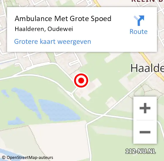 Locatie op kaart van de 112 melding: Ambulance Met Grote Spoed Naar Haalderen, Oudewei op 25 december 2016 13:05