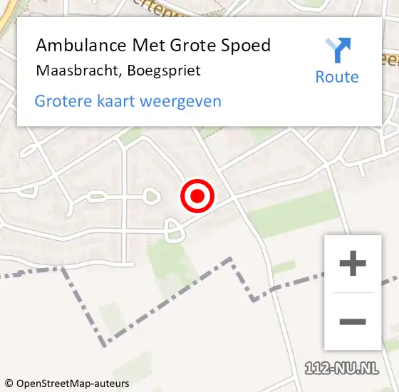 Locatie op kaart van de 112 melding: Ambulance Met Grote Spoed Naar Maasbracht, Boegspriet op 25 december 2016 13:21