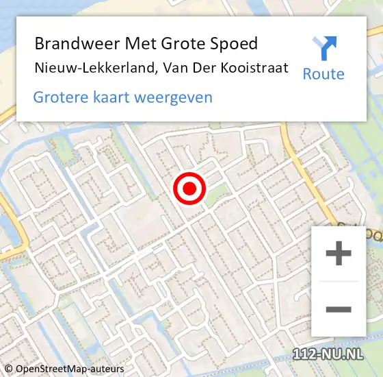 Locatie op kaart van de 112 melding: Brandweer Met Grote Spoed Naar Nieuw-Lekkerland, Van Der Kooistraat op 25 december 2016 14:34