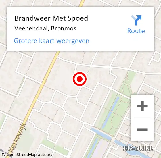 Locatie op kaart van de 112 melding: Brandweer Met Spoed Naar Veenendaal, Bronmos op 25 december 2016 17:22