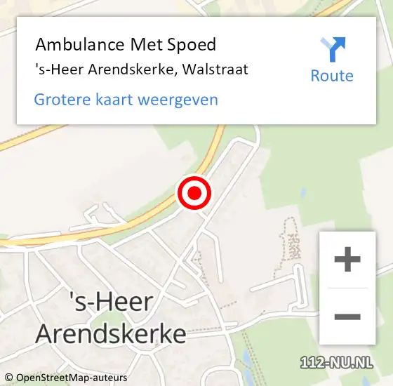 Locatie op kaart van de 112 melding: Ambulance Met Spoed Naar 's-Heer Arendskerke, Walstraat op 25 december 2016 17:42