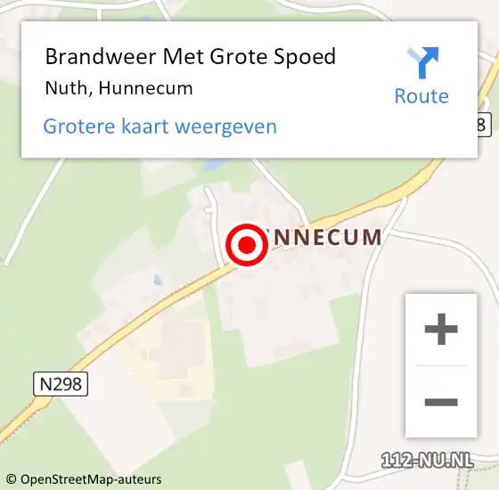 Locatie op kaart van de 112 melding: Brandweer Met Grote Spoed Naar Nuth, Hunnecum op 25 december 2016 17:43