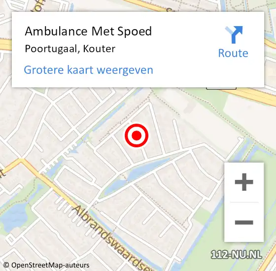 Locatie op kaart van de 112 melding: Ambulance Met Spoed Naar Poortugaal, Kouter op 25 december 2016 18:07