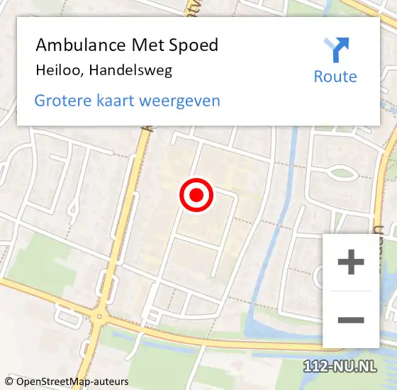 Locatie op kaart van de 112 melding: Ambulance Met Spoed Naar Heiloo, Handelsweg op 25 december 2016 18:10