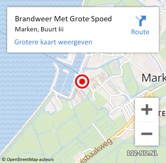 Locatie op kaart van de 112 melding: Brandweer Met Grote Spoed Naar Marken, Buurt Iii op 25 december 2016 20:29