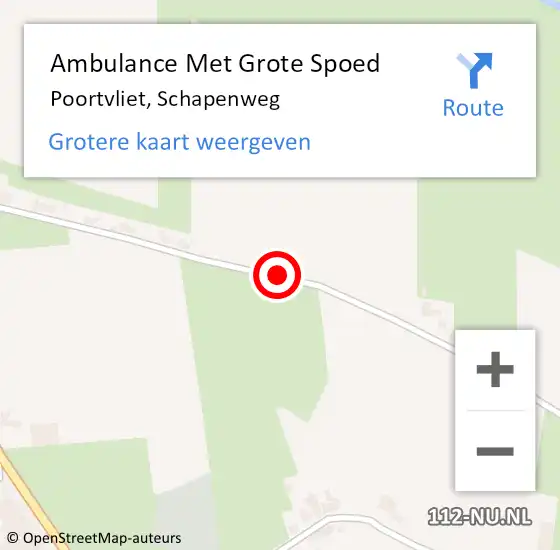 Locatie op kaart van de 112 melding: Ambulance Met Grote Spoed Naar Poortvliet, Schapenweg op 25 december 2016 23:15