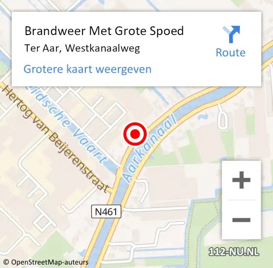 Locatie op kaart van de 112 melding: Brandweer Met Grote Spoed Naar Ter Aar, Westkanaalweg op 26 december 2016 01:08