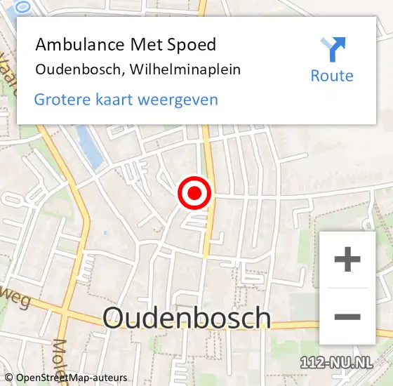 Locatie op kaart van de 112 melding: Ambulance Met Spoed Naar Oudenbosch, Wilhelminaplein op 26 december 2016 02:05