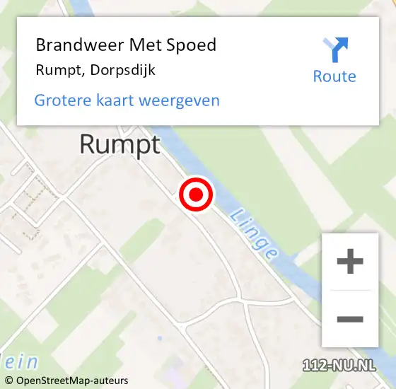 Locatie op kaart van de 112 melding: Brandweer Met Spoed Naar Rumpt, Dorpsdijk op 5 januari 2014 20:38