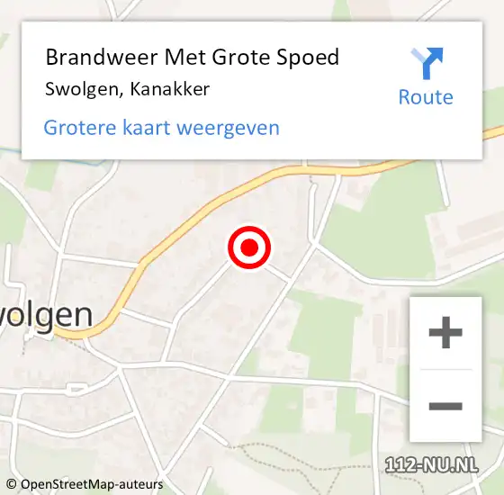 Locatie op kaart van de 112 melding: Brandweer Met Grote Spoed Naar Swolgen, Kanakker op 26 december 2016 08:32