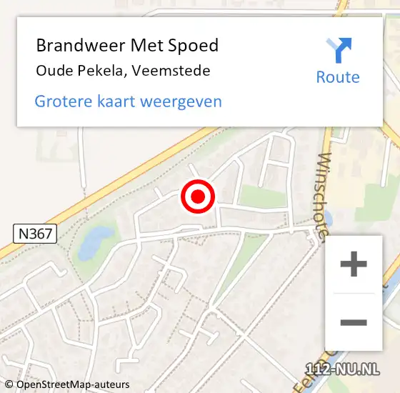 Locatie op kaart van de 112 melding: Brandweer Met Spoed Naar Oude Pekela, Veemstede op 26 december 2016 09:10