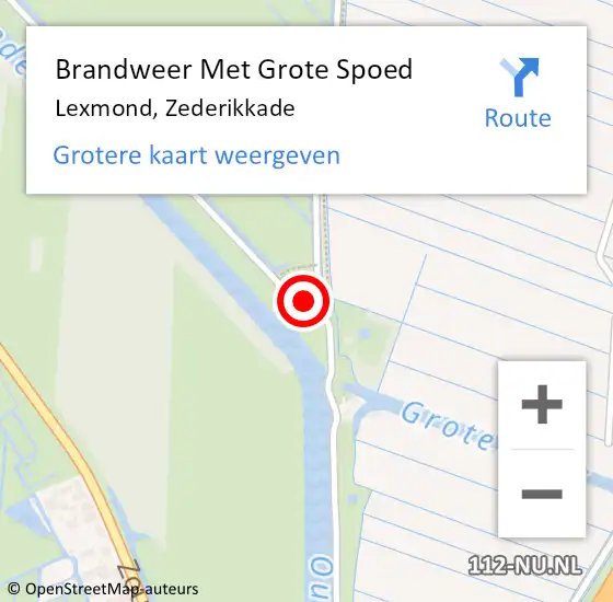 Locatie op kaart van de 112 melding: Brandweer Met Grote Spoed Naar Lexmond, Zederikkade op 5 januari 2014 21:04