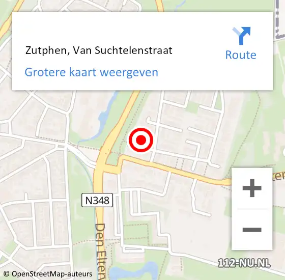 Locatie op kaart van de 112 melding:  Zutphen, Van Suchtelenstraat op 26 december 2016 10:15