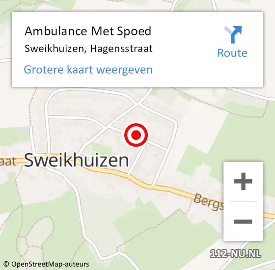 Locatie op kaart van de 112 melding: Ambulance Met Spoed Naar Sweikhuizen, Hagensstraat op 5 januari 2014 21:12