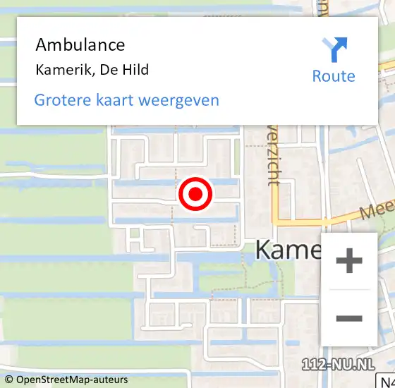 Locatie op kaart van de 112 melding: Ambulance Kamerik, De Hild op 26 december 2016 11:18