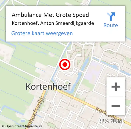 Locatie op kaart van de 112 melding: Ambulance Met Grote Spoed Naar Kortenhoef, Anton Smeerdijkgaarde op 26 december 2016 12:08