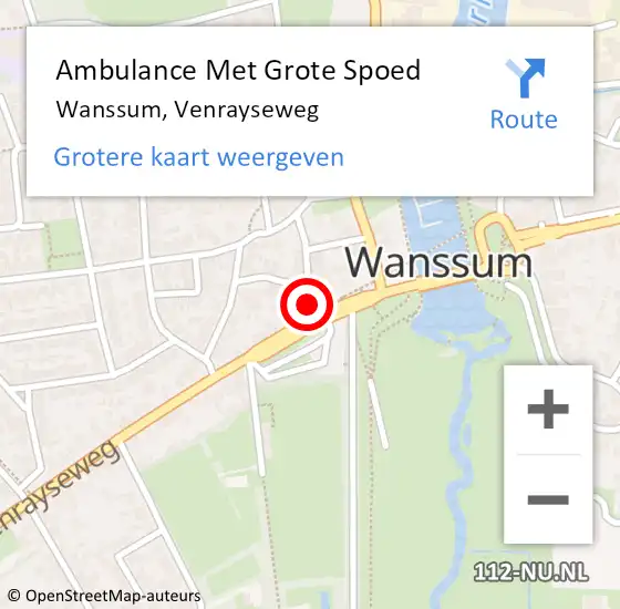 Locatie op kaart van de 112 melding: Ambulance Met Grote Spoed Naar Wanssum, Venrayseweg op 26 december 2016 13:56