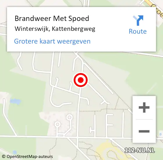 Locatie op kaart van de 112 melding: Brandweer Met Spoed Naar Winterswijk, Kattenbergweg op 26 december 2016 14:52