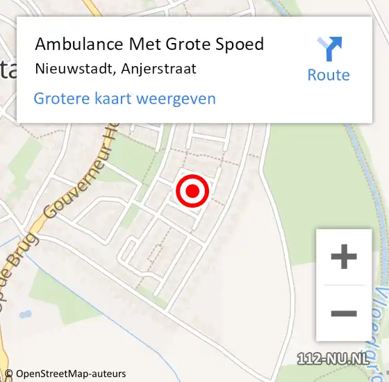 Locatie op kaart van de 112 melding: Ambulance Met Grote Spoed Naar Nieuwstadt, Anjerstraat op 5 januari 2014 21:58