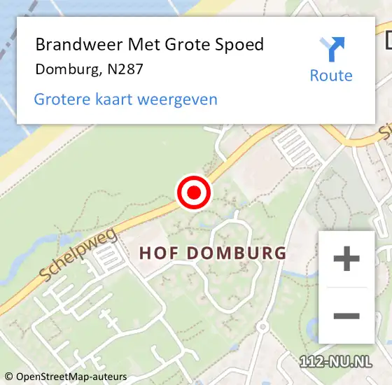Locatie op kaart van de 112 melding: Brandweer Met Grote Spoed Naar Domburg, N287 op 26 december 2016 16:07