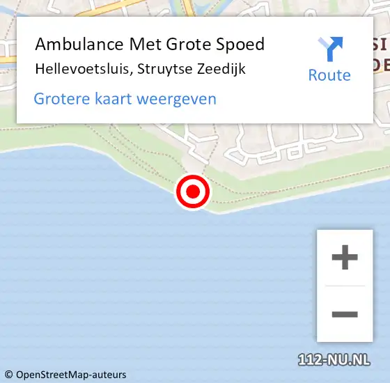 Locatie op kaart van de 112 melding: Ambulance Met Grote Spoed Naar Hellevoetsluis, Struytse Zeedijk op 26 december 2016 18:22
