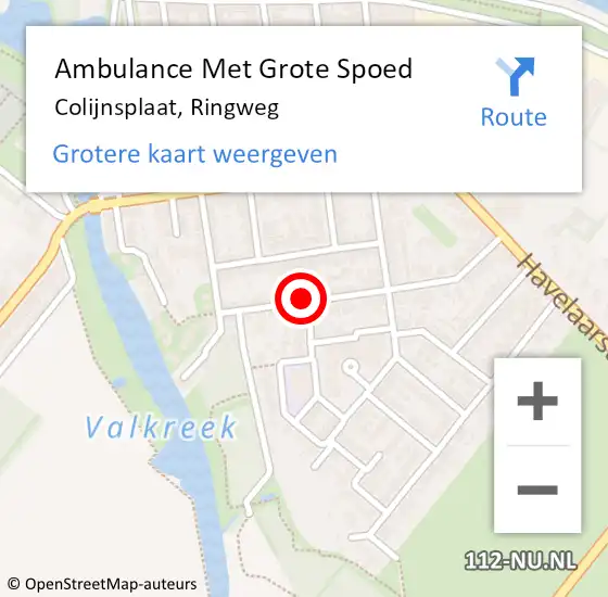 Locatie op kaart van de 112 melding: Ambulance Met Grote Spoed Naar Colijnsplaat, Ringweg op 26 december 2016 19:03