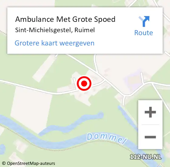 Locatie op kaart van de 112 melding: Ambulance Met Grote Spoed Naar Sint-Michielsgestel, Ruimel op 26 december 2016 20:29