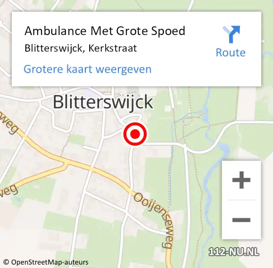 Locatie op kaart van de 112 melding: Ambulance Met Grote Spoed Naar Blitterswijck, Kerkstraat op 26 december 2016 21:08