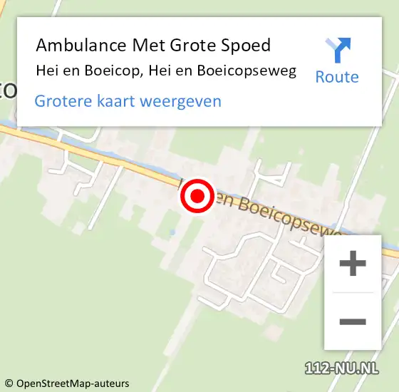 Locatie op kaart van de 112 melding: Ambulance Met Grote Spoed Naar Hei en Boeicop, Hei en Boeicopseweg op 26 december 2016 22:21