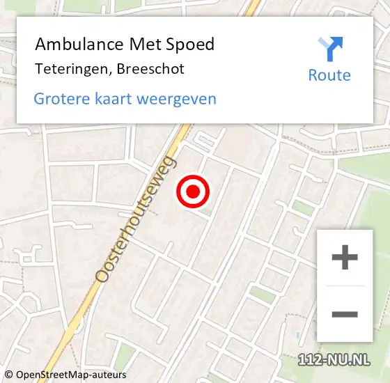 Locatie op kaart van de 112 melding: Ambulance Met Spoed Naar Teteringen, Breeschot op 26 december 2016 22:51